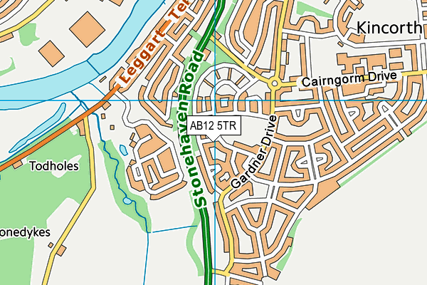 AB12 5TR map - OS VectorMap District (Ordnance Survey)