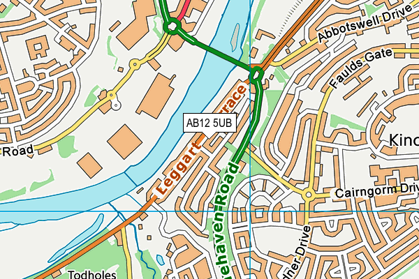 AB12 5UB map - OS VectorMap District (Ordnance Survey)