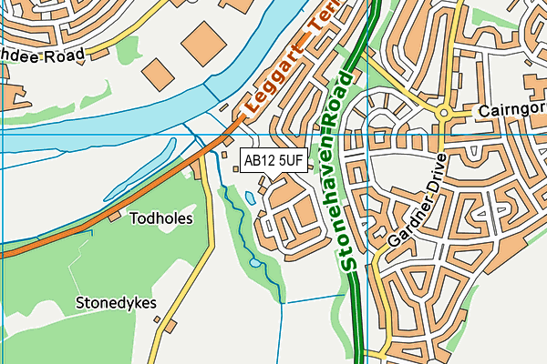 AB12 5UF map - OS VectorMap District (Ordnance Survey)