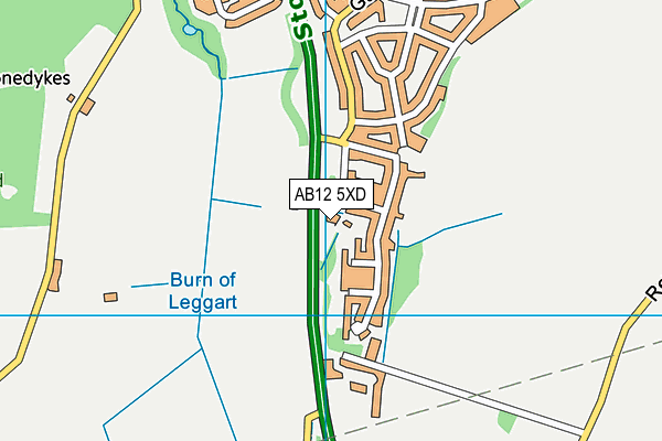 AB12 5XD map - OS VectorMap District (Ordnance Survey)
