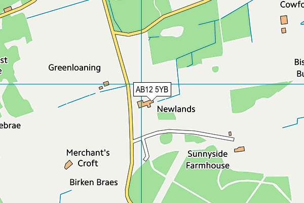 AB12 5YB map - OS VectorMap District (Ordnance Survey)