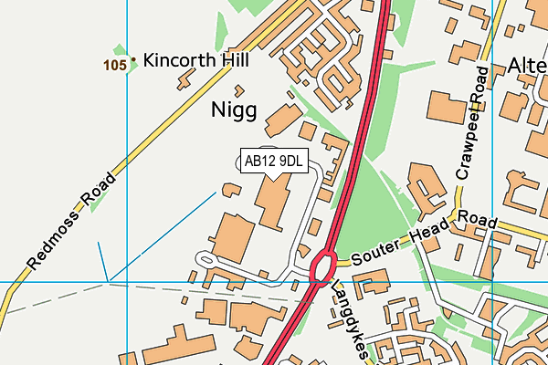 AB12 9DL map - OS VectorMap District (Ordnance Survey)