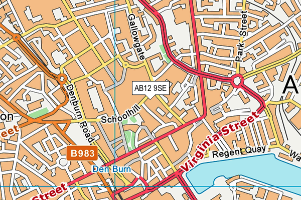 AB12 9SE map - OS VectorMap District (Ordnance Survey)