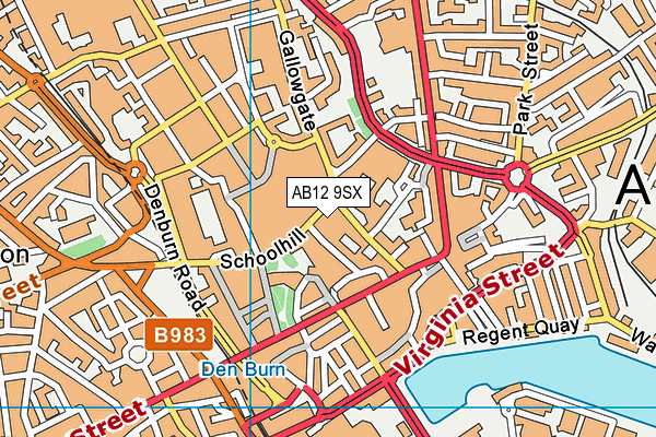 AB12 9SX map - OS VectorMap District (Ordnance Survey)