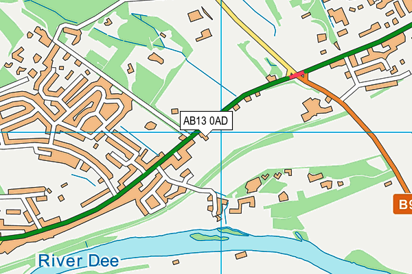 AB13 0AD map - OS VectorMap District (Ordnance Survey)