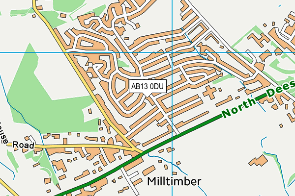 AB13 0DU map - OS VectorMap District (Ordnance Survey)