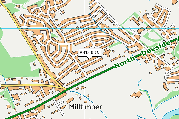 AB13 0DX map - OS VectorMap District (Ordnance Survey)