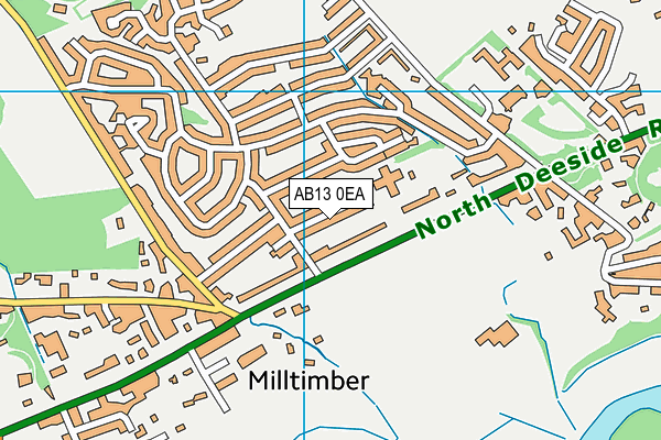 AB13 0EA map - OS VectorMap District (Ordnance Survey)