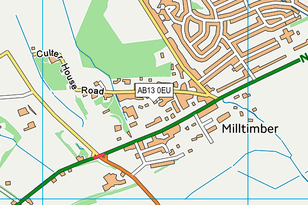AB13 0EU map - OS VectorMap District (Ordnance Survey)