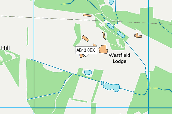 AB13 0EX map - OS VectorMap District (Ordnance Survey)