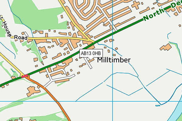 AB13 0HB map - OS VectorMap District (Ordnance Survey)