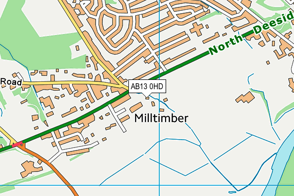 AB13 0HD map - OS VectorMap District (Ordnance Survey)