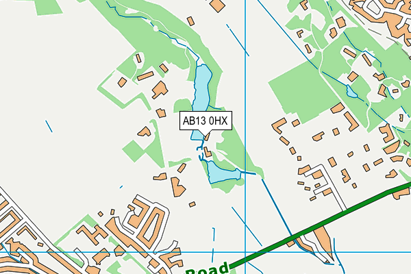 AB13 0HX map - OS VectorMap District (Ordnance Survey)