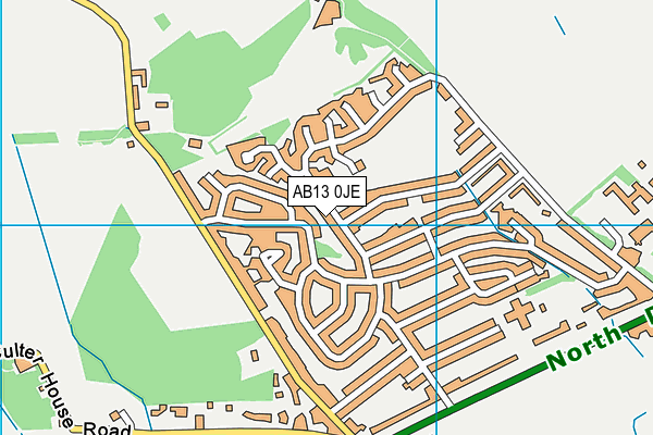 AB13 0JE map - OS VectorMap District (Ordnance Survey)