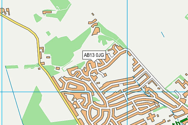 AB13 0JG map - OS VectorMap District (Ordnance Survey)