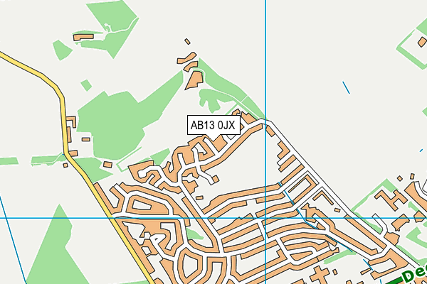 AB13 0JX map - OS VectorMap District (Ordnance Survey)