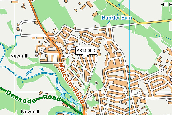 AB14 0LD map - OS VectorMap District (Ordnance Survey)