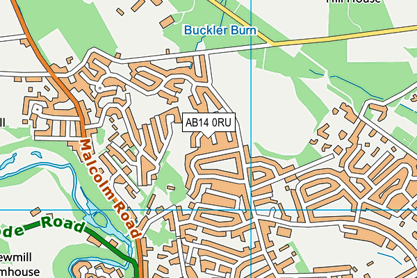 AB14 0RU map - OS VectorMap District (Ordnance Survey)