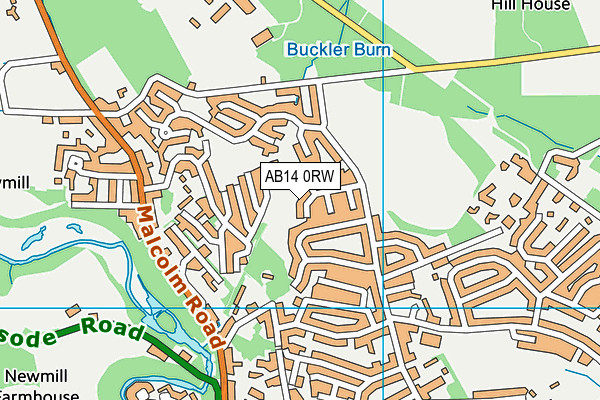 AB14 0RW map - OS VectorMap District (Ordnance Survey)