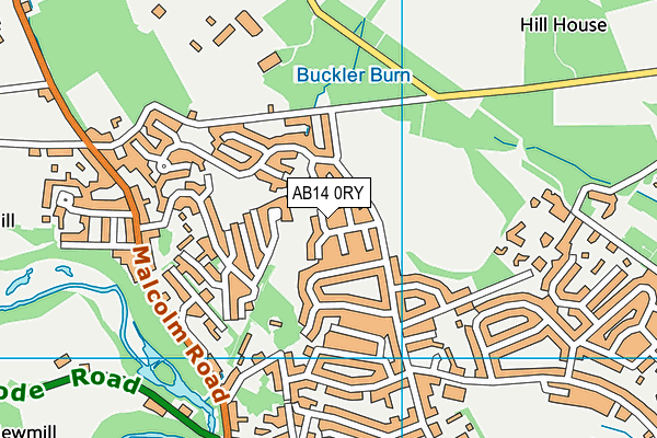AB14 0RY map - OS VectorMap District (Ordnance Survey)