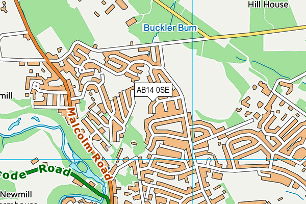 AB14 0SE map - OS VectorMap District (Ordnance Survey)