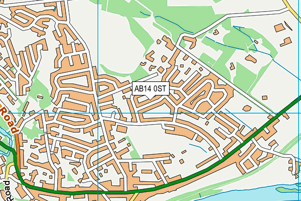 AB14 0ST map - OS VectorMap District (Ordnance Survey)