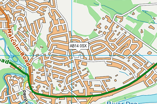 AB14 0SX map - OS VectorMap District (Ordnance Survey)