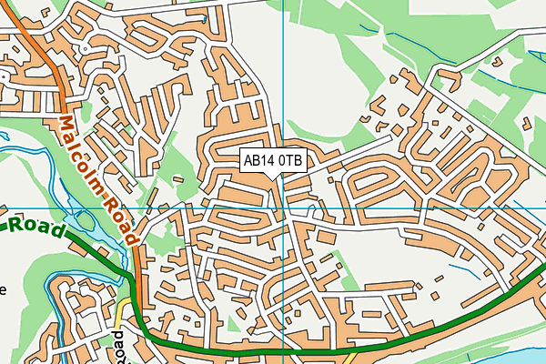 AB14 0TB map - OS VectorMap District (Ordnance Survey)