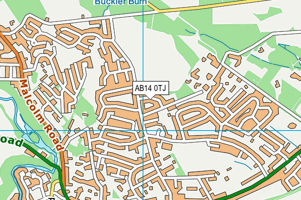 AB14 0TJ map - OS VectorMap District (Ordnance Survey)