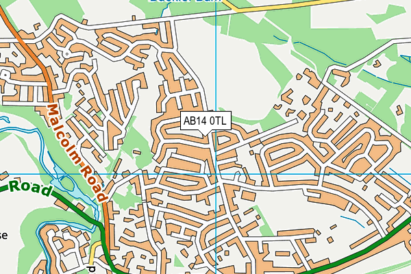AB14 0TL map - OS VectorMap District (Ordnance Survey)