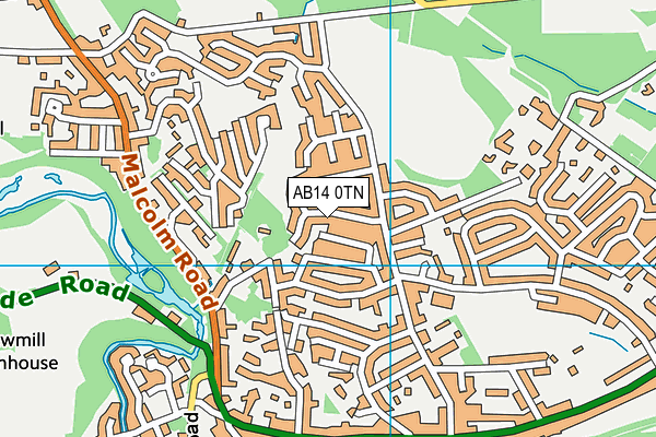 AB14 0TN map - OS VectorMap District (Ordnance Survey)