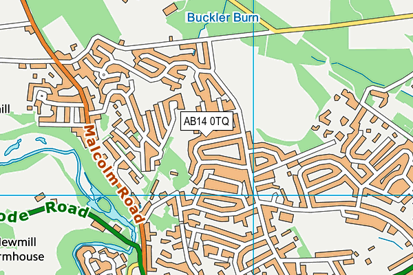 AB14 0TQ map - OS VectorMap District (Ordnance Survey)