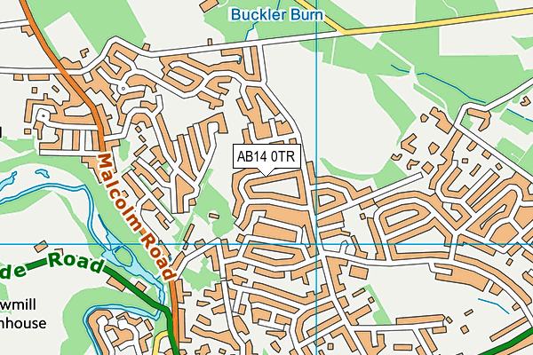 AB14 0TR map - OS VectorMap District (Ordnance Survey)