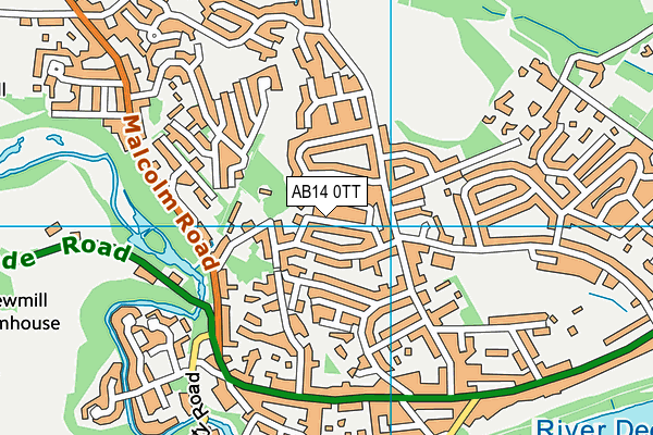AB14 0TT map - OS VectorMap District (Ordnance Survey)