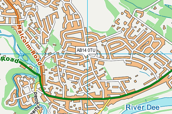 AB14 0TU map - OS VectorMap District (Ordnance Survey)