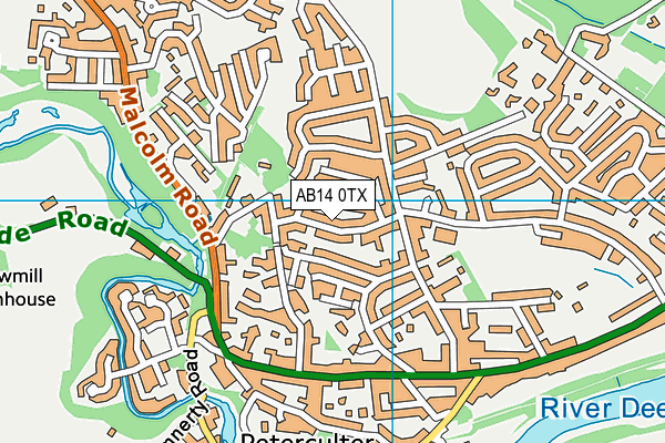 AB14 0TX map - OS VectorMap District (Ordnance Survey)