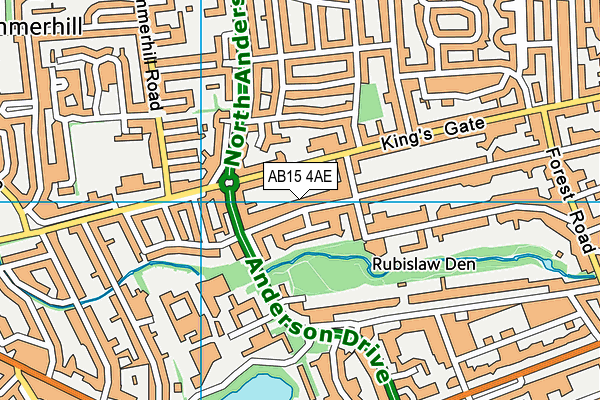 AB15 4AE map - OS VectorMap District (Ordnance Survey)