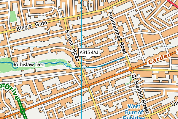 AB15 4AJ map - OS VectorMap District (Ordnance Survey)