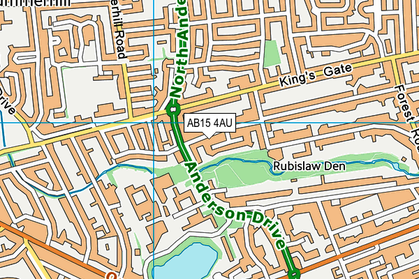 AB15 4AU map - OS VectorMap District (Ordnance Survey)