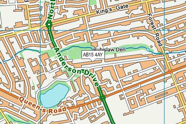 AB15 4AY map - OS VectorMap District (Ordnance Survey)