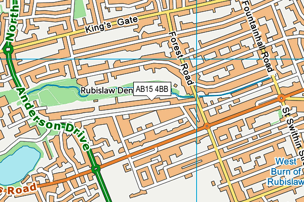 AB15 4BB map - OS VectorMap District (Ordnance Survey)