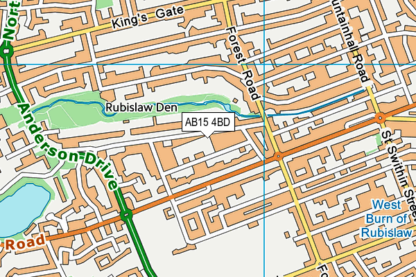 AB15 4BD map - OS VectorMap District (Ordnance Survey)