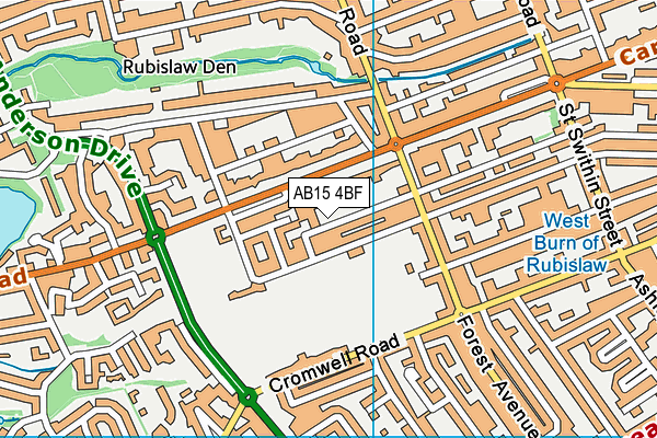 AB15 4BF map - OS VectorMap District (Ordnance Survey)