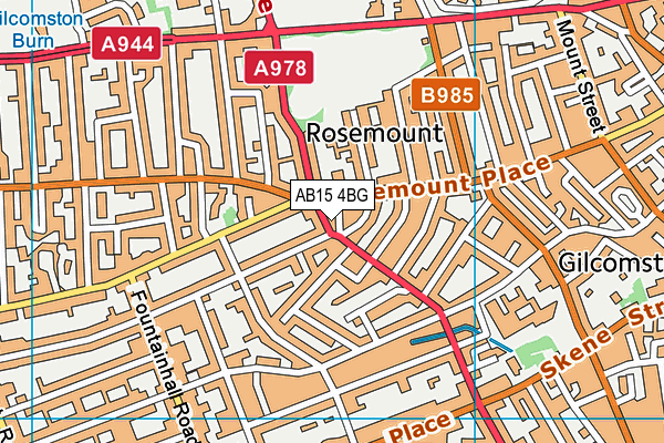AB15 4BG map - OS VectorMap District (Ordnance Survey)
