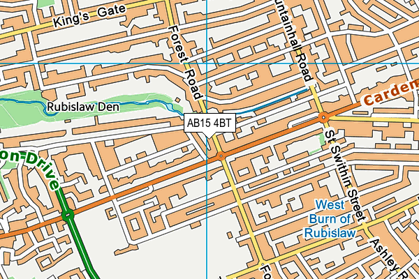 AB15 4BT map - OS VectorMap District (Ordnance Survey)