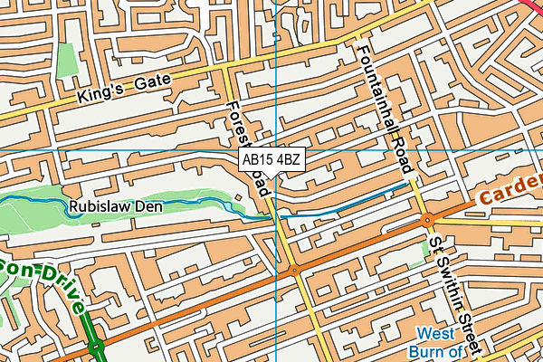 AB15 4BZ map - OS VectorMap District (Ordnance Survey)