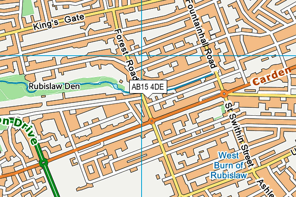 AB15 4DE map - OS VectorMap District (Ordnance Survey)