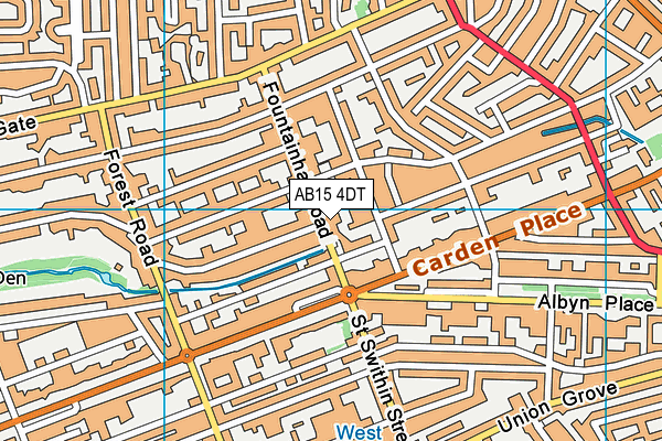 AB15 4DT map - OS VectorMap District (Ordnance Survey)
