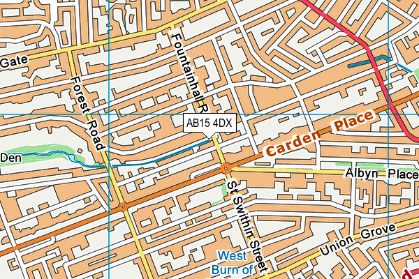 AB15 4DX map - OS VectorMap District (Ordnance Survey)
