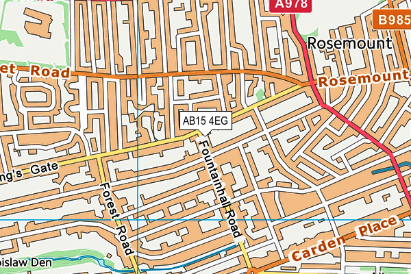 AB15 4EG map - OS VectorMap District (Ordnance Survey)